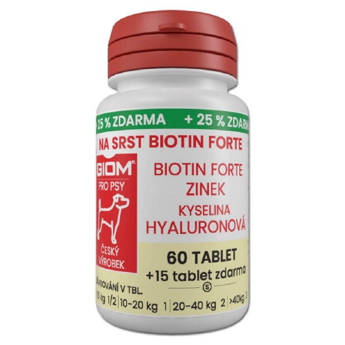 Giom S Na srst Biotin FORTE 60 tbl. +25 % zdarma