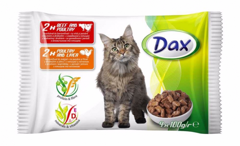 Dax Cat hovězí & drůbeží ,kapsička 100 g (4 pack)