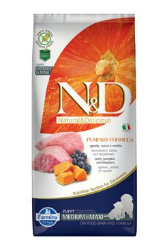 N&D GF Pumpkin DOG Puppy M/L Lamb & Blueberry 12kg