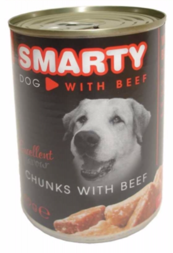 SMARTY Dog Hovězí chunks, konzerva 410 g